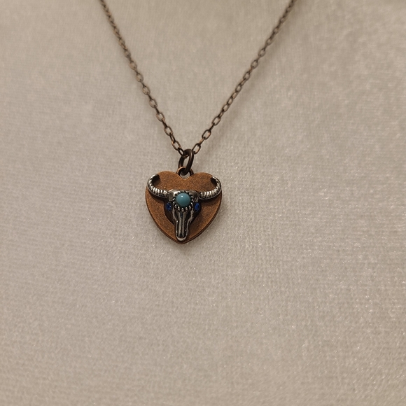 Western Longhorn Jeweled Necklace - Picture 3 of 7